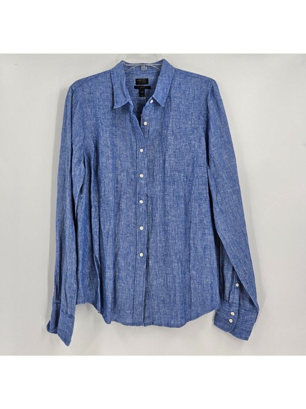J.Crew Baird McNutt Irish Linen Shirt Women’s Size 14 Tall Blue Button Front NWT
